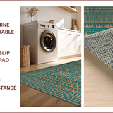 Ultra Soft Area Rug, Non Slip, Stain Resistant, Washable Area Rugs for Living Room, Bedroom, Artisan Crafted Western Charm(Blue)