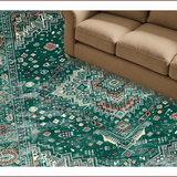 Ultra Soft Area Rug, Non Slip, Stain Resistant, Washable Area Rugs for Living Room, Bedroom, Elegant Distressed Geometric Style(Green)