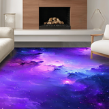 Ultra Soft Area Rug, Non Slip, Stain Resistant, Washable Area Rugs for Living Room, Bedroom, Vivid Celestial Starfield Motif(Purple)