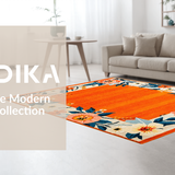 Ultra Soft Area Rug, Non Slip, Stain Resistant, Washable Area Rugs for Living Room, Bedroom, Charming Cheerful Patterned Accent(Orange)