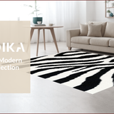 Ultra Soft Area Rug, Non Slip, Stain Resistant, Washable Area Rugs for Living Room, Bedroom, Wildlife Animal Print Kitchen Runner Washable Carpet(Black)