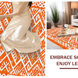 Ultra Soft Area Rug, Non Slip, Stain Resistant, Washable Area Rugs for Living Room, Bedroom, Stylish Abstract Orange Arrangement(Orange)