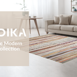 Ultra Soft Area Rug, Non Slip, Stain Resistant, Washable Area Rugs for Living Room, Bedroom, Stylish Cheerful Flat Weave Pattern(Orange)
