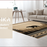Ultra Soft Area Rug, Non Slip, Stain Resistant, Washable Area Rugs for Living Room, Bedroom, Nature-Inspired Lodge Aesthetic(Beige)