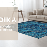 Ultra Soft Area Rug, Non Slip, Stain Resistant, Washable Area Rugs for Living Room, Bedroom, Charming Scallop Rug(Blue)