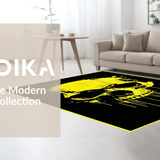 Ultra Soft Area Rug, Non Slip, Stain Resistant, Washable Area Rugs for Living Room, Bedroom, Vibrant Youthful Graphic Design(Yellow)