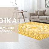 Ultra Soft Area Rug, Non Slip, Stain Resistant, Washable Area Rugs for Living Room, Bedroom, Radiant Yellow Geometric Style(Yellow)