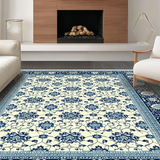 Ultra Soft Area Rug, Non Slip, Stain Resistant, Washable Area Rugs for Living Room, Bedroom, Stylish Distressed Floral Composition(White)