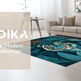 Ultra Soft Area Rug, Non Slip, Stain Resistant, Washable Area Rugs for Living Room, Bedroom, Rustic Animal Print with Orange Hues(Blue)