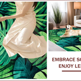 Ultra Soft Area Rug, Non Slip, Stain Resistant, Washable Area Rugs for Living Room, Bedroom, Monstera Leaf Bathroom Accent Rug Washable(Green)