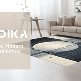 Ultra Soft Area Rug, Non Slip, Stain Resistant, Washable Area Rugs for Living Room, Bedroom, Sleek Monochrome Lunar Arrangement(Gray)