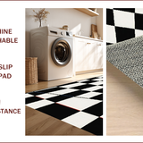 Ultra Soft Area Rug, Non Slip, Stain Resistant, Washable Area Rugs for Living Room, Bedroom, Elegant Modern Grid Aesthetic(Black)