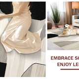 Contemporary Cream and Black Motif(Beige)