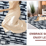 Ultra Soft Area Rug, Non Slip, Stain Resistant, Washable Area Rugs for Living Room, Bedroom, Checkered Geometric(Black)