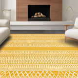 Ultra Soft Area Rug, Non Slip, Stain Resistant, Washable Area Rugs for Living Room, Bedroom, Eclectic Crochet Border Design(Gold)