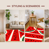 Ultra Soft Area Rug, Non Slip, Stain Resistant, Washable Area Rugs for Living Room, Bedroom, Playful Fruit-Inspired Shag Creation(Red)