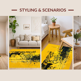 Ultra Soft Area Rug, Non Slip, Stain Resistant, Washable Area Rugs for Living Room, Bedroom, Radiant Abstract Animal Texture(Yellow)