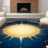 Ultra Soft Area Rug, Non Slip, Stain Resistant, Washable Area Rugs for Living Room, Bedroom, Dreamy Pastel Cosmic Imagery(Gold)