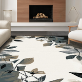 Ultra Soft Area Rug, Non Slip, Stain Resistant, Washable Area Rugs for Living Room, Bedroom, Minimalist Elegant Leaf Arrangement(Gray)
