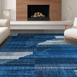 Ultra Soft Area Rug, Non Slip, Stain Resistant, Washable Area Rugs for Living Room, Bedroom, Luxurious Swirling Cloud Patterns(Blue)