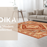Ultra Soft Area Rug, Non Slip, Stain Resistant, Washable Area Rugs for Living Room, Bedroom, Cozy Textured Vintage Pattern(Orange)