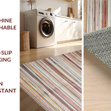Ultra Soft Area Rug, Non Slip, Stain Resistant, Washable Area Rugs for Living Room, Bedroom, Stylish Cheerful Flat Weave Pattern(Orange)