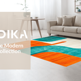Ultra Soft Area Rug, Non Slip, Stain Resistant, Washable Area Rugs for Living Room, Bedroom, Contemporary Arch Motif(Orange)