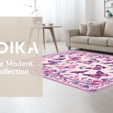 Ultra Soft Area Rug, Non Slip, Stain Resistant, Washable Area Rugs for Living Room, Bedroom, Stylish Transitional Pink Insect Pattern(Pink)