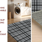 Ultra Soft Area Rug, Non Slip, Stain Resistant, Washable Area Rugs for Living Room, Bedroom, Striking Modernist Trellis Composition(Black)