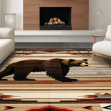 Ultra Soft Area Rug, Non Slip, Stain Resistant, Washable Area Rugs for Living Room, Bedroom, Chic Nature-Inspired Graphic(Brown)