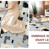 Ultra Soft Area Rug, Non Slip, Stain Resistant, Washable Area Rugs for Living Room, Bedroom, Charming Playful Cat Design(Gray)