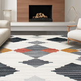 Ultra Soft Area Rug, Non Slip, Stain Resistant, Washable Area Rugs for Living Room, Bedroom, Vibrant Boho Striped Pattern(Gray)