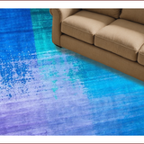 Ultra Soft Area Rug, Non Slip, Stain Resistant, Washable Area Rugs for Living Room, Bedroom, Colorful Gradient Splash Artwork(Blue)