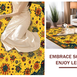 Ultra Soft Area Rug, Non Slip, Stain Resistant, Washable Area Rugs for Living Room, Bedroom, Trendy Medallion Motif Vibes(Yellow)