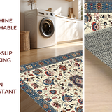 Ultra Soft Area Rug, Non Slip, Stain Resistant, Washable Area Rugs for Living Room, Bedroom, Chic Earthy Floral Motif(Beige)