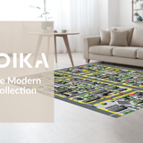 Ultra Soft Area Rug, Non Slip, Stain Resistant, Washable Area Rugs for Living Room, Bedroom, Brightly Illustrated Urban Exploration(Gray)