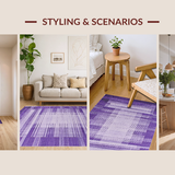 Ultra Soft Area Rug, Non Slip, Stain Resistant, Washable Area Rugs for Living Room, Bedroom, Dynamic Grey and Purple Harmony(Purple)