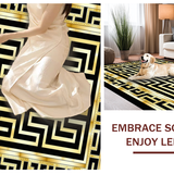 Ultra Soft Area Rug, Non Slip, Stain Resistant, Washable Area Rugs for Living Room, Bedroom, Stylish Traditional Trellis Motif(Gold)