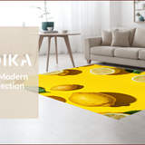 Ultra Soft Area Rug, Non Slip, Stain Resistant, Washable Area Rugs for Living Room, Bedroom, Playful Citrus Color Splash(Yellow)