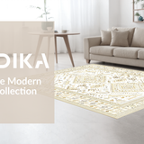 Ultra Soft Area Rug, Non Slip, Stain Resistant, Washable Area Rugs for Living Room, Bedroom, Rustic Abstract Earthy Tones Pattern(Beige)