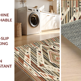 Ultra Soft Area Rug, Non Slip, Stain Resistant, Washable Area Rugs for Living Room, Bedroom, Muted Terracotta Abstract Motif(Gray)
