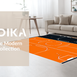 Ultra Soft Area Rug, Non Slip, Stain Resistant, Washable Area Rugs for Living Room, Bedroom, Bright Cheerful Round Pattern(Orange)