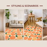 Ultra Soft Area Rug, Non Slip, Stain Resistant, Washable Area Rugs for Living Room, Bedroom, Stylish Tropical Peach Color Palette(Orange)