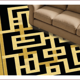 Ultra Soft Area Rug, Non Slip, Stain Resistant, Washable Area Rugs for Living Room, Bedroom, Bold Modernized Trellis Aesthetic(Black)