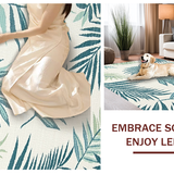 Ultra Soft Area Rug, Non Slip, Stain Resistant, Washable Area Rugs for Living Room, Bedroom, Tropical Leaf Inspired Aesthetic(Beige)