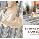 Ultra Soft Area Rug, Non Slip, Stain Resistant, Washable Area Rugs for Living Room, Bedroom, Artful Geometric Stripe Composition(Black)