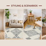 Elegant Ivory Geometric Weave(Gray)