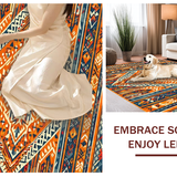 Ultra Soft Area Rug, Non Slip, Stain Resistant, Washable Area Rugs for Living Room, Bedroom, Eclectic Colorful Geometric Motif(Orange)
