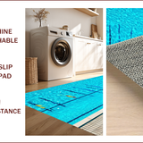 Ultra Soft Area Rug, Non Slip, Stain Resistant, Washable Area Rugs for Living Room, Bedroom, Vintage Swimming Pool Sports Bath Mat(Blue)