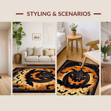 Ultra Soft Area Rug, Non Slip, Stain Resistant, Washable Area Rugs for Living Room, Bedroom, Rustic Black and White Theme(Orange)